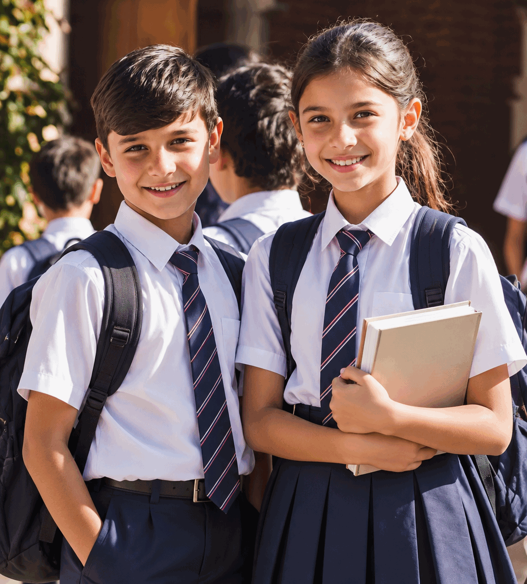 Students learning together at school